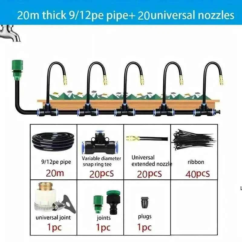 Qoraheyhub Automatic Irrigation Sprinkler Kit with Adjustable Nozzles