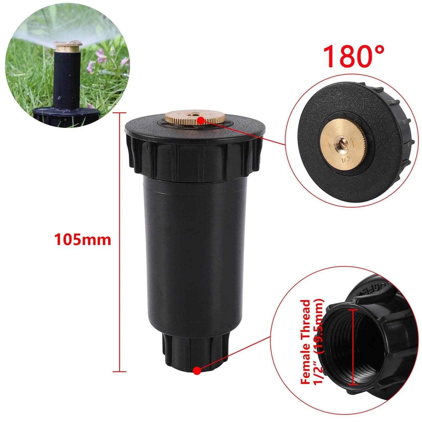 Qoraheyhub 360 Degree Stretch Scattering Sprinkler - Adjustable Lawn Watering