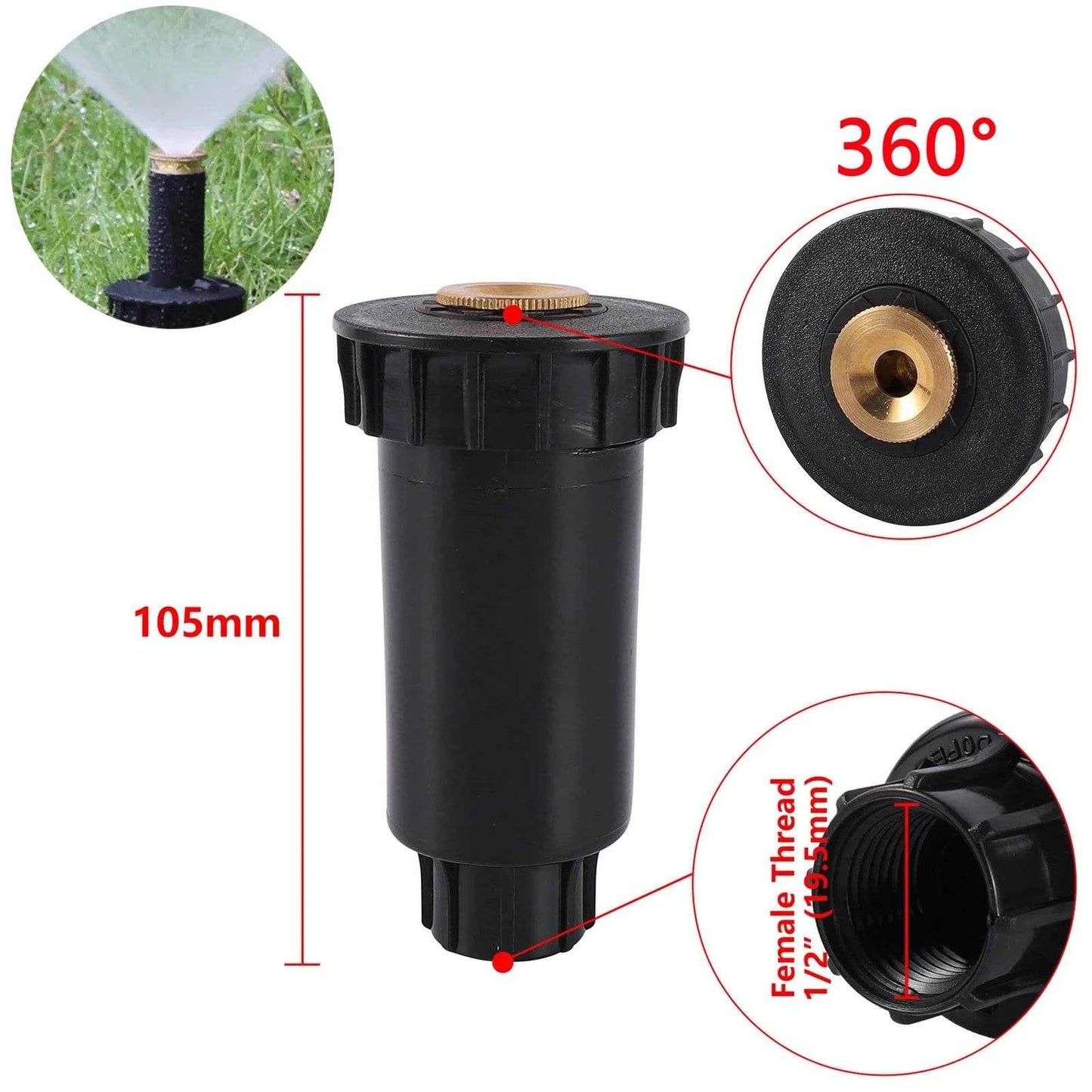 Qoraheyhub 360 Degree Stretch Scattering Sprinkler - Adjustable Lawn Watering