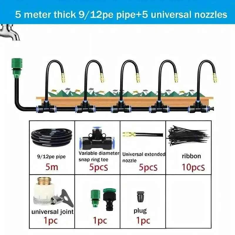 Qoraheyhub Automatic Irrigation Sprinkler Kit with Adjustable Nozzles