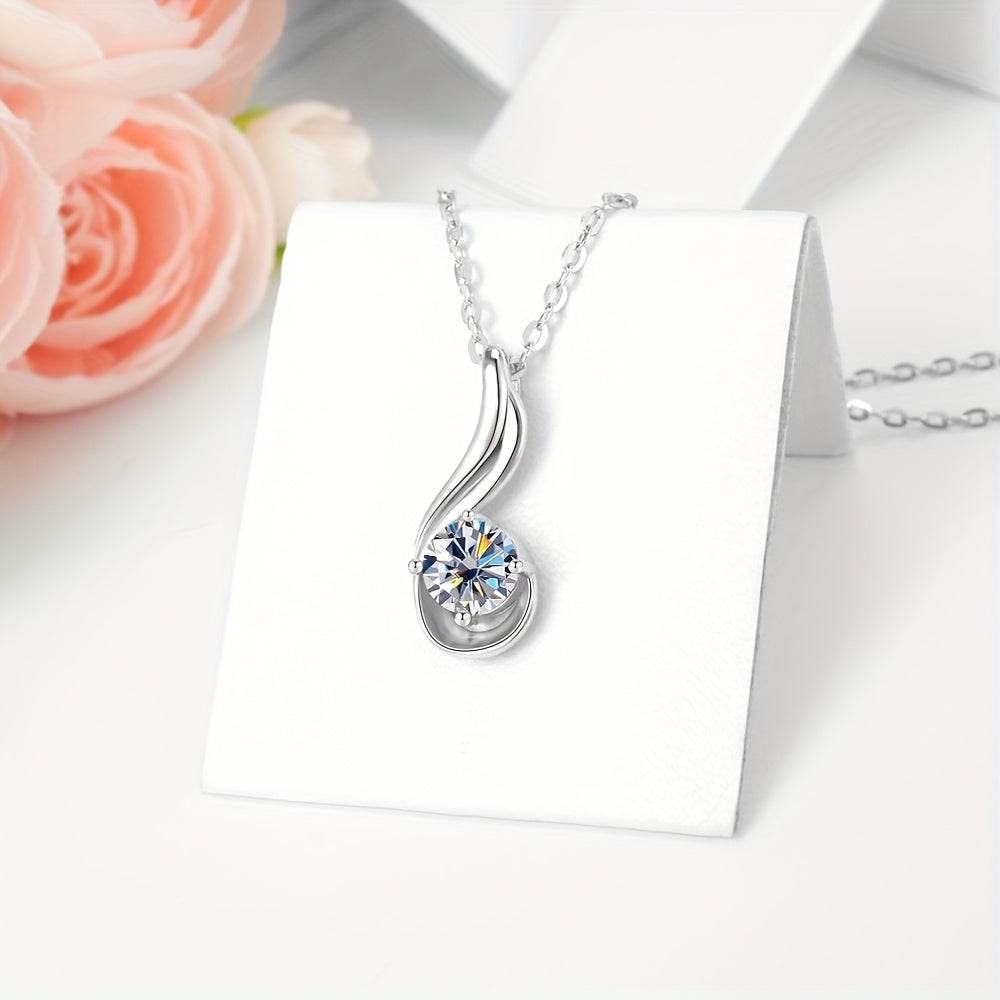 1pc Fine Craftsmanship Electroplated 18k Golden Plated S925 Silver Material Silver Weight: 3.8g Main Stone: 1 Carat Moissanite Pendant Necklace with Gift Box Men's and Women's Fashion Jewelry Suitable for Couples Dating, Fami - Jewelrieshub - - jewelrieshub.com - Jewelrieshub -