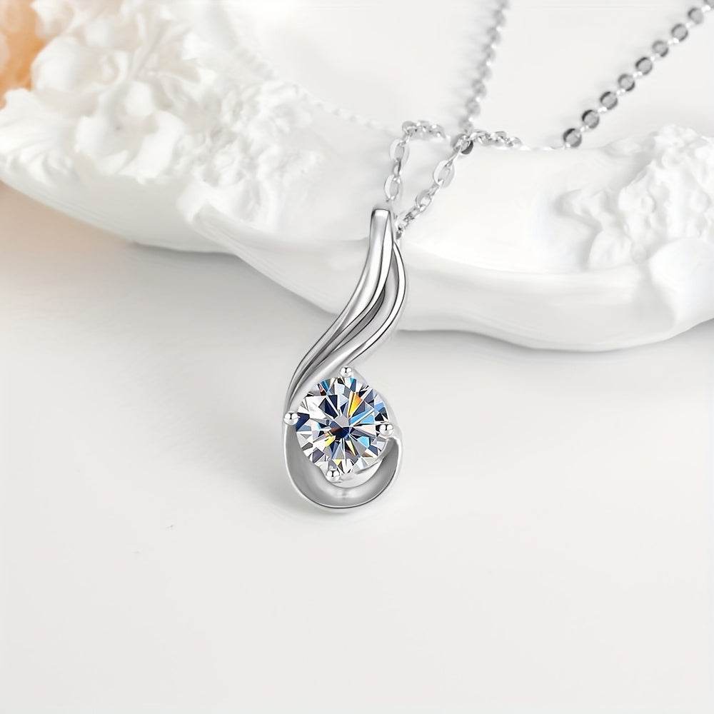 1pc Fine Craftsmanship Electroplated 18k Golden Plated S925 Silver Material Silver Weight: 3.8g Main Stone: 1 Carat Moissanite Pendant Necklace with Gift Box Men's and Women's Fashion Jewelry Suitable for Couples Dating, Fami - Jewelrieshub - - jewelrieshub.com - Jewelrieshub -