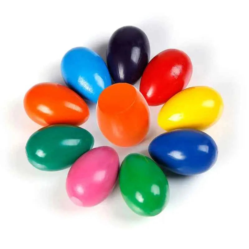9 Color Solid Egg Shape Crayons Non Toxic Washable Painting Drawing Wax for Kids