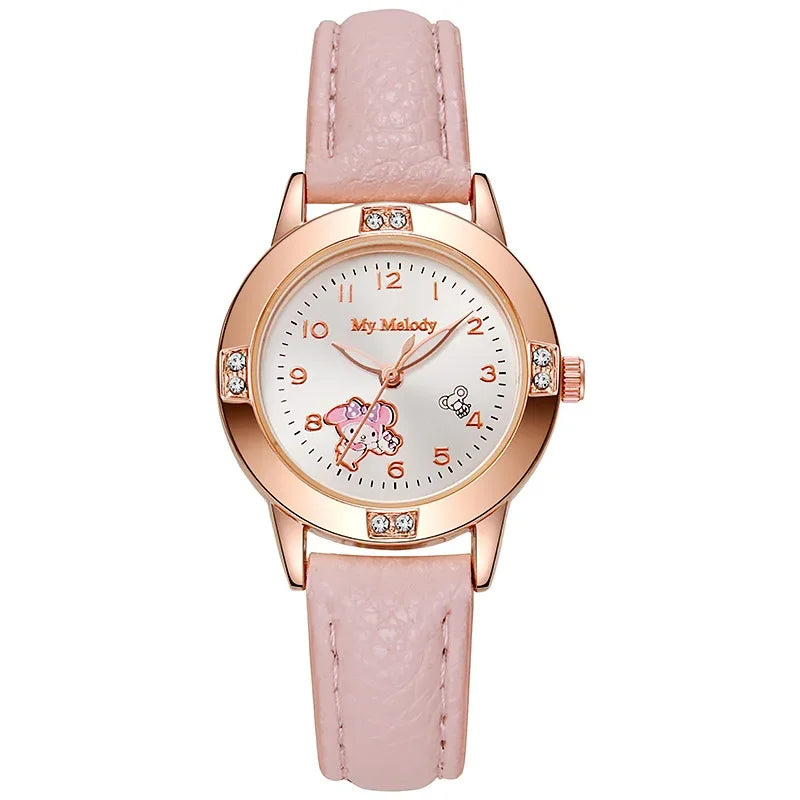 Sanrio Hello Kitty Watch Kawaii Kuromi Cinnamoroll Quartz Casual Fashion Melody WristWatch Women Kid Girl Children Gift - Qoraheyhub
