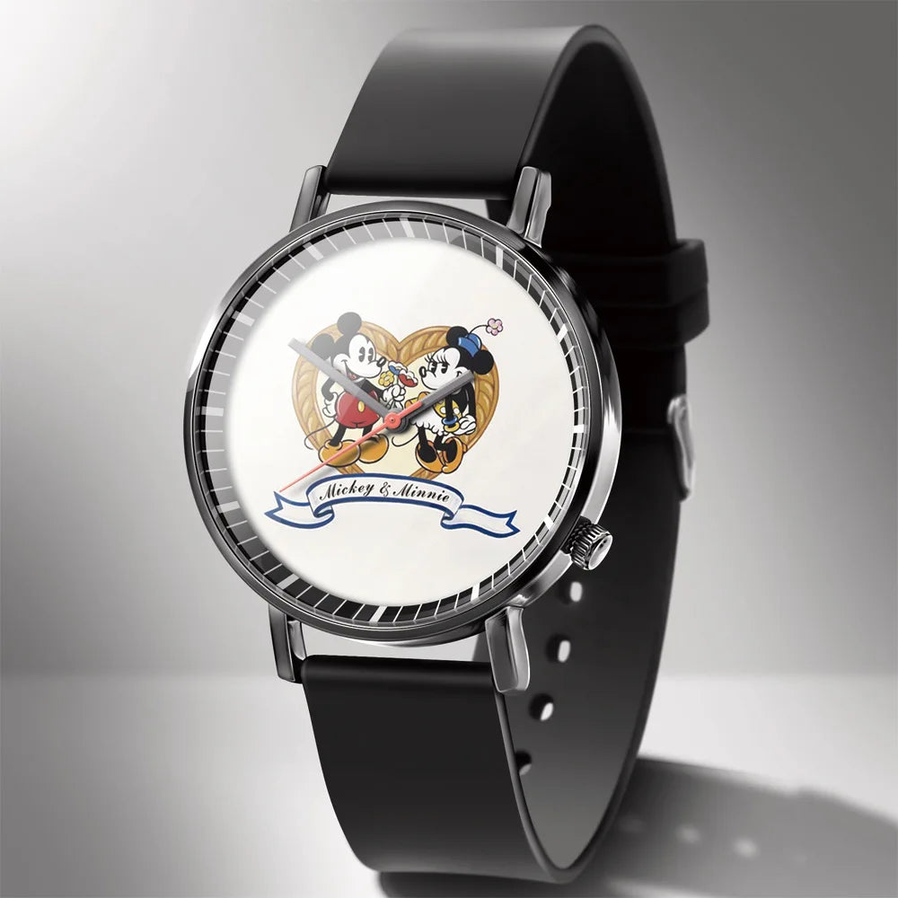 Disney Mickey Minnie Mouse Girl Boy Children's Kids Watch Women Cute Male Female Couple Wrist Watches Birthday Gifts - Qoraheyhub