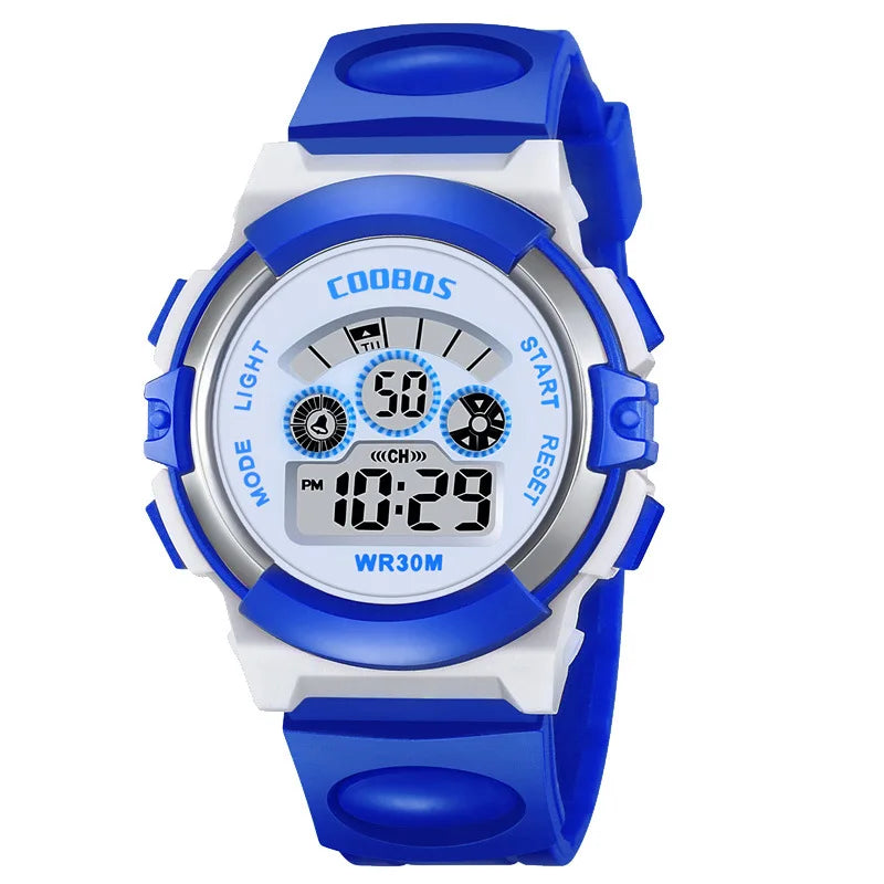 Military Sports Children Watch Colorful Back-light LED Digital Watch Luminous Waterproof Electronic Watch for kids Boys girls - Qoraheyhub