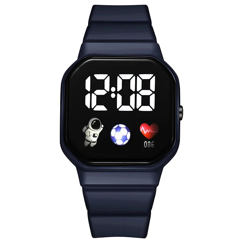 Football Kids Watches Sports LED Digital Watch for Boys and Girls Silicone strap Student Children Electronic Wristwatch Clock - Qoraheyhub