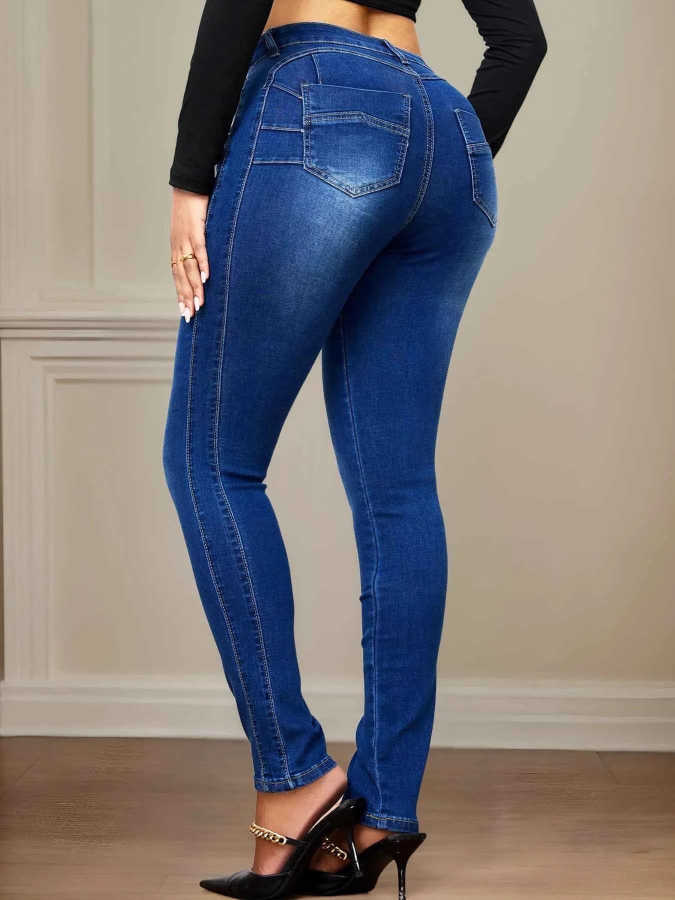 2025 new women's sexy hip lifting tight jeans, high stretch casual comfortable jeans, summer clothing