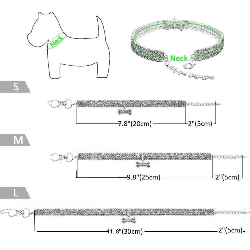 Puppy Neck Collar for Dogs Collar Rhinestone Jewelry Chihuahua Crystal Jewelry Adjustable Engraved Text Dog Collar GXQ08