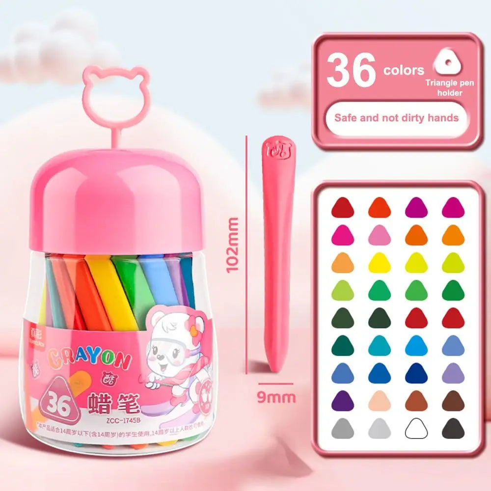 12/24/36/48Colors Plastic Plastic Crayon 12/24/36/48Colors Not Dirty Hands Colored Crayon Washable Erasable Wax Pencil Students - Qoraheyhub