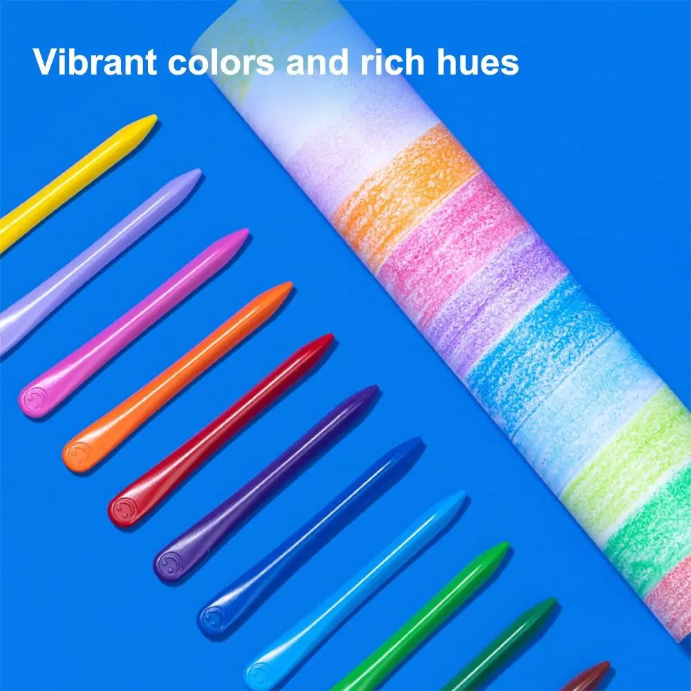 12/24/36/48Colors Plastic Plastic Crayon 12/24/36/48Colors Not Dirty Hands Colored Crayon Washable Erasable Wax Pencil Students - Qoraheyhub
