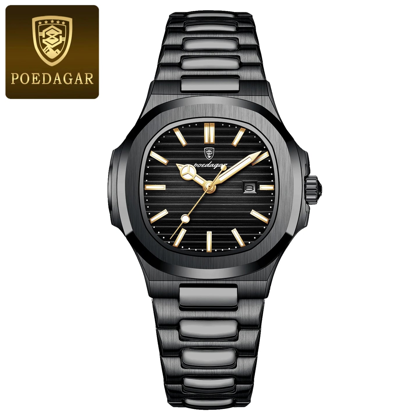 POEDAGAR Luxury Square Watch for Woman Waterproof Luminous Date Ladies Watch Stainless Steel Quartz Women's Watches Female Reloj - Qoraheyhub