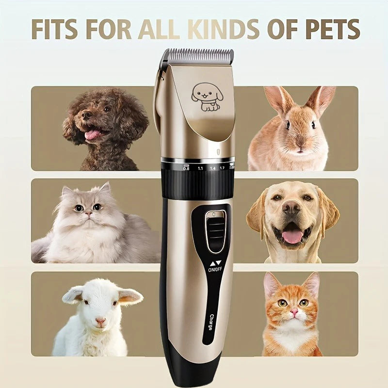 Pet Hair Trimmer Kit Electric Precision Clippers Perfect for Professional Grooming at Home, Ideal for Dogs and Cats - Qoraheyhub