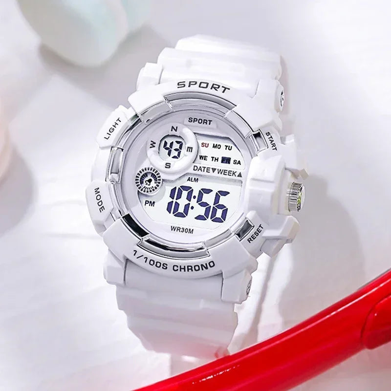 YIKAZE Fashion Sports Watches Men Women Digital Watch Waterproof Luminous Alarm Clock Electronic Wristwatch for Kids Children - Qoraheyhub