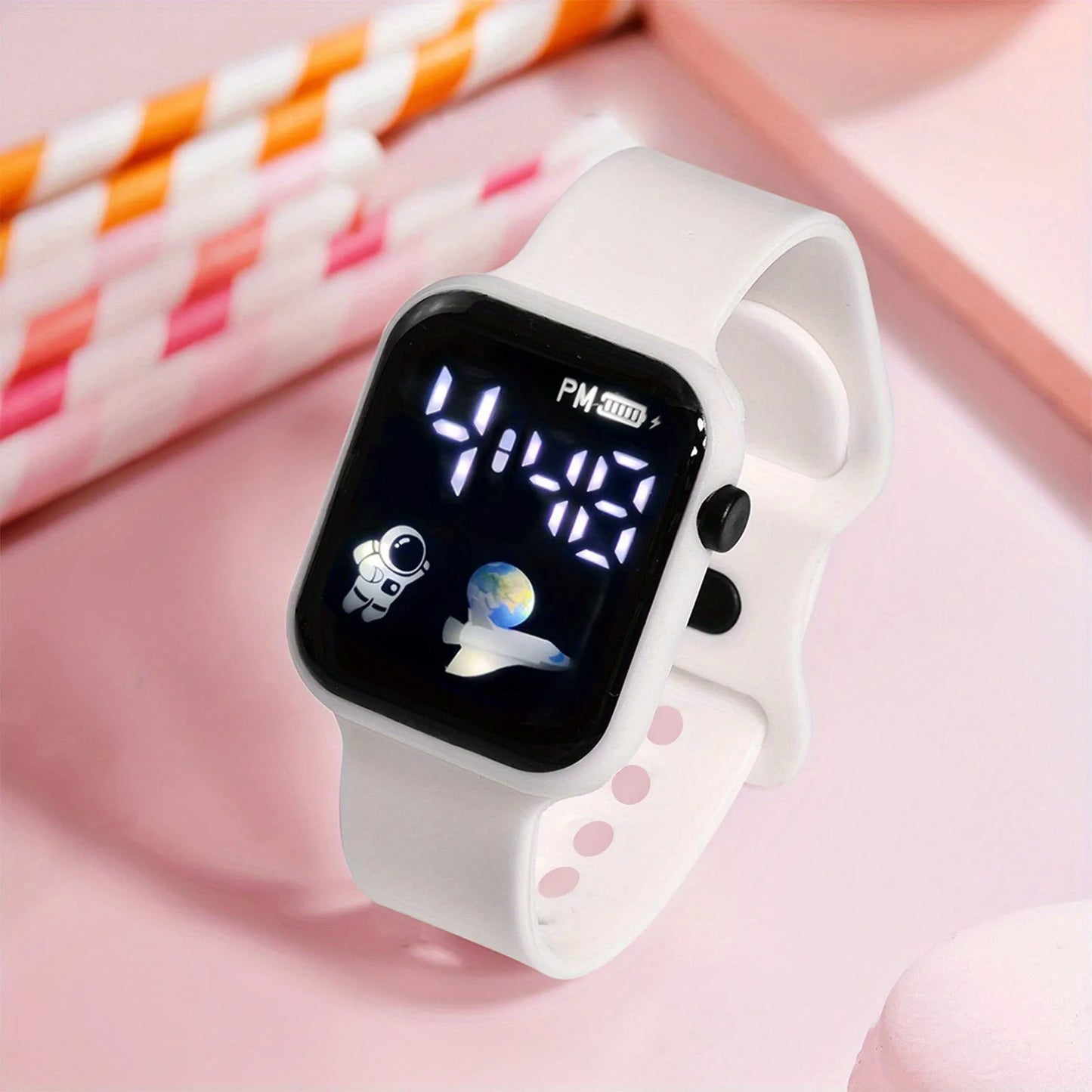 Kids Watch Sport LED Digital Watches Spaceman Silicone Strap Waterproof Electronic Wristwatch for Children Boys Girls Gifts - Qoraheyhub
