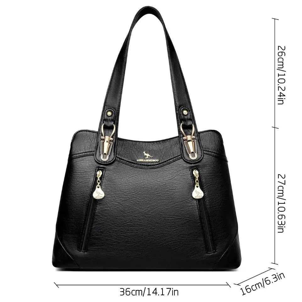 Genuine Brand Bark Pattern Leather Casual Tote A4 Large Luxury Handbags Women Bags Designer Shoulder Hand Bags for Women