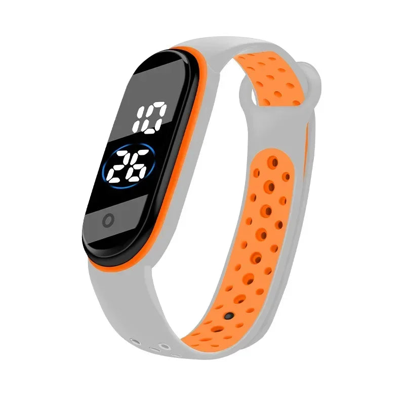 New Fashion Simple Sports Watch for Kids Children Waterproof Led Digital Watch Silicone Strap Teen Double Tone Color WristWatch - Qoraheyhub