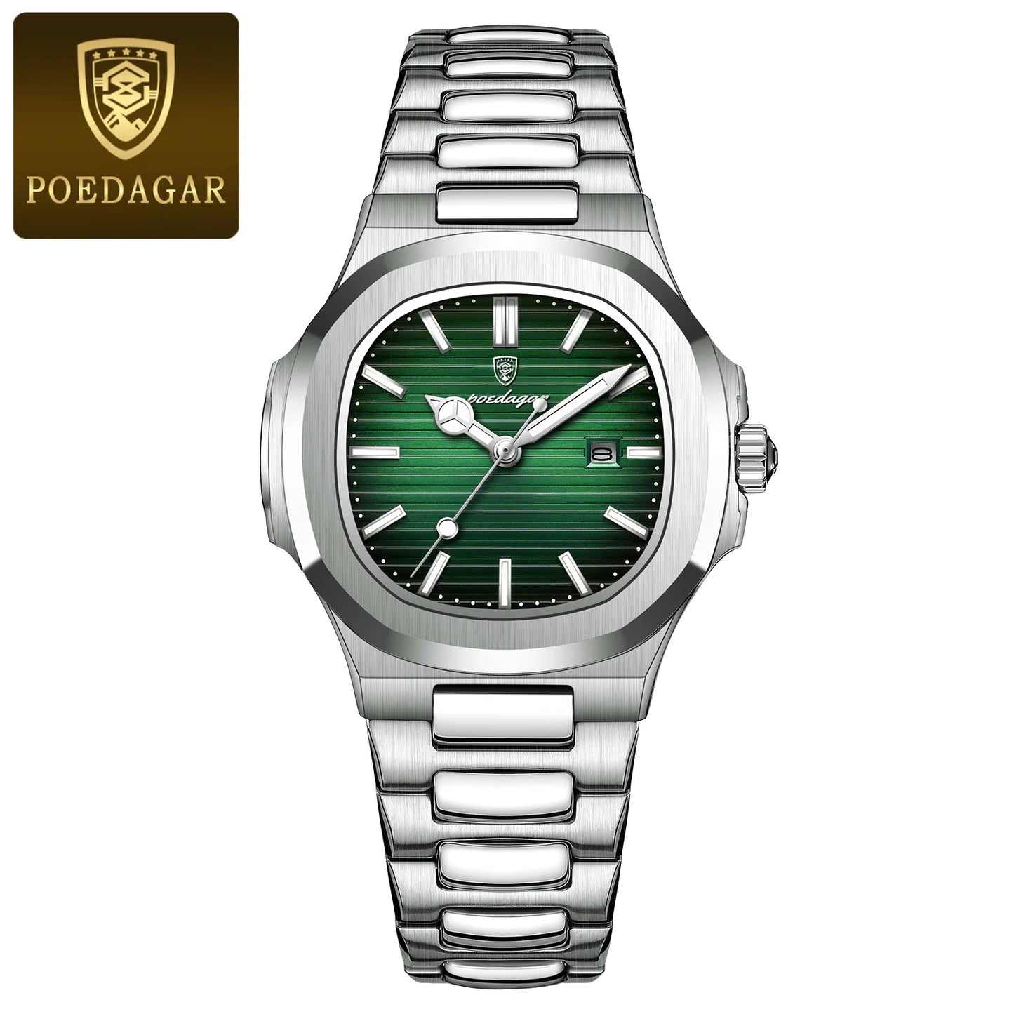 POEDAGAR Luxury Square Watch for Woman Waterproof Luminous Date Ladies Watch Stainless Steel Quartz Women's Watches Female Reloj - Qoraheyhub