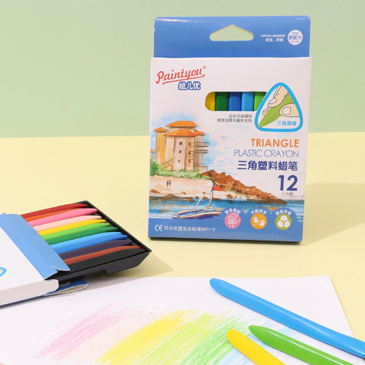 12/18/24/36 Colors Non-dirty Hand Plastic Crayons Washable and Erasable Color Crayons Children’s Painting School Office Supplies - Qoraheyhub