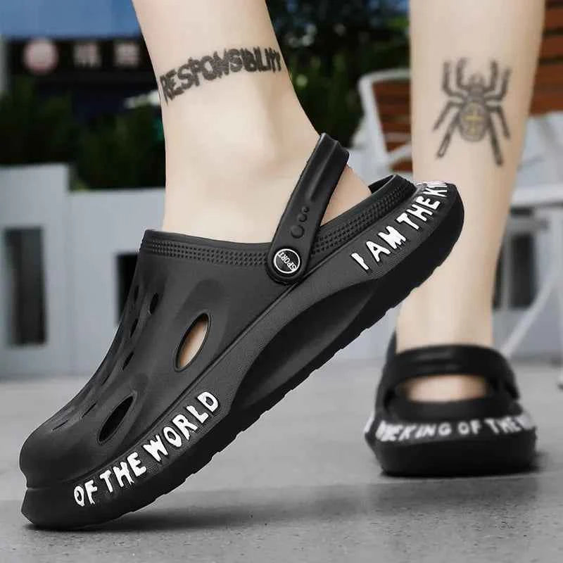 New Summer Fashion Black Men's Clogs Soft Comfortable Platform Sandals Men Plus Size 48 Beach Sandals Male sandalias de playa