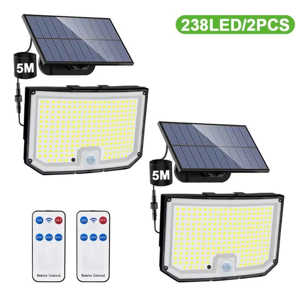 200/238 LED Solar lights motion sensor outdoor waterproof security lights Super Bright spotlight wall lamp for Garden Garage