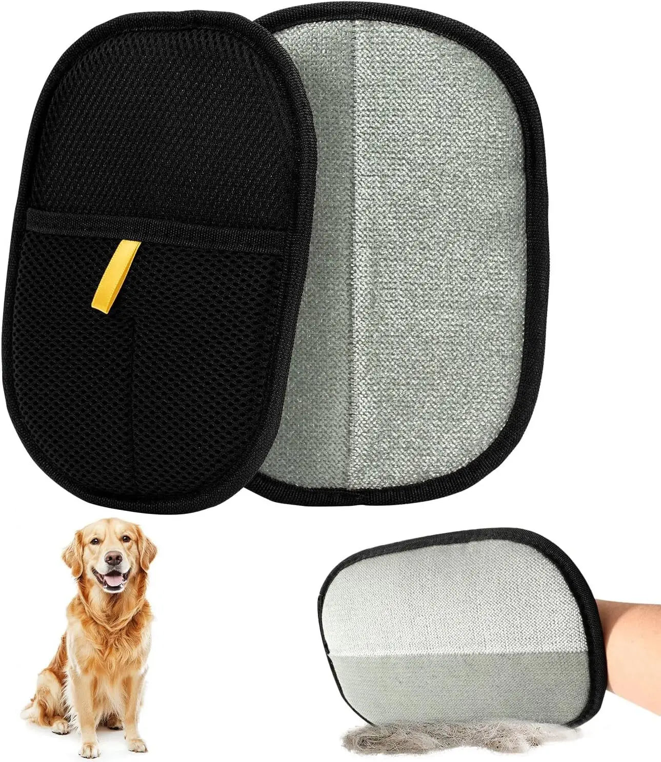 1/2PCS Pet Hair Remover Glove Double-Sided Fur Gloves Cat Dog Fur Magnet Gloves for Washing Deshedding Cleaning Carpets Sofas - Qoraheyhub