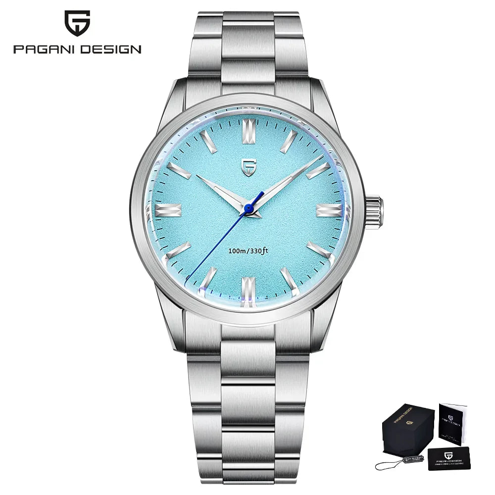 PAGANI DESIGN 2024 New 38mm Men's Quartz Watches Stainless Steel AR Coating Sapphire VH31 Business Sports Watches Watch for Men - Qoraheyhub