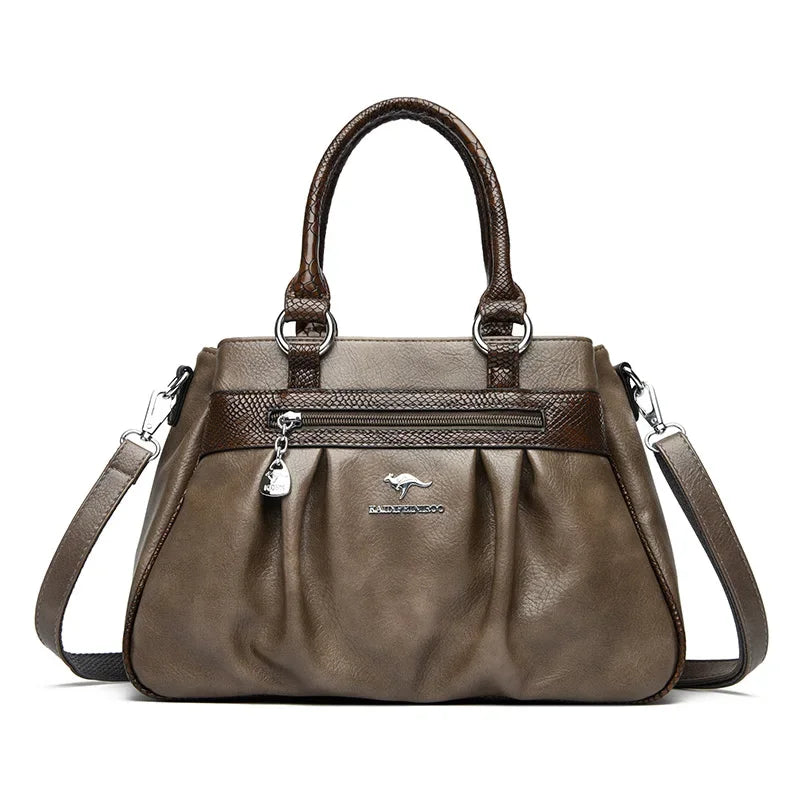 Three Layers Luxury Casual Tote Women Bag High Quality Pu Leather Ladies Hand Bags for Women Big Shoulder Crossbody Bags Sac New
