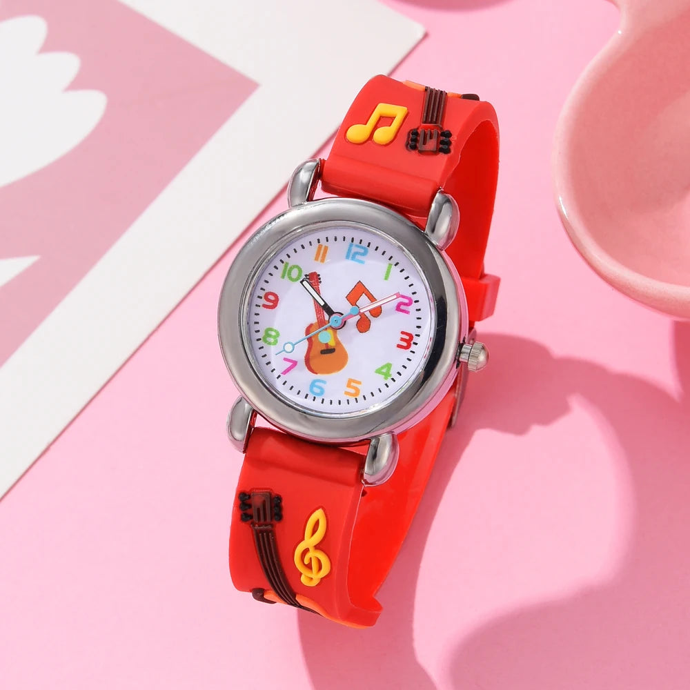 Kids Fashion Watches Cartoon Watches Pink Silicone Quartz Wristwatch Birthday Gift Girl Boy Children Study Time Girl Watch Clock - Qoraheyhub