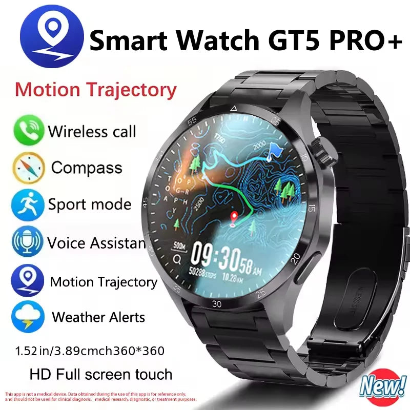 For HUAWEI GT5 Pro GPS NFC Smart Watch Men 360*360 AMOLED Screen Heart rate Bluetooth Call IP67 Waterproof Man Smartwatch 2025 - Qoraheyhub