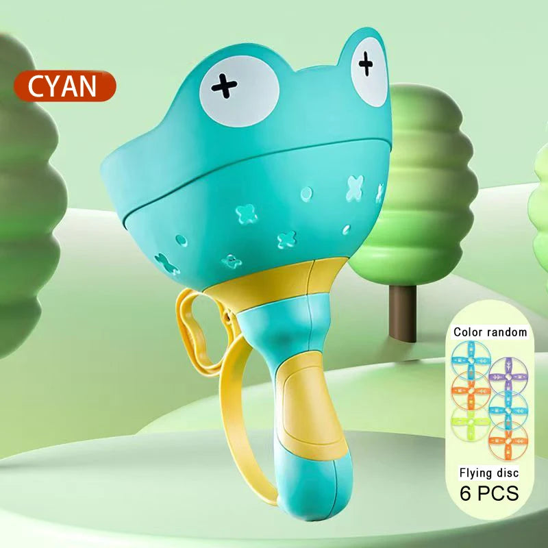 Pull String Flying Saucer Disc Launcher Kids Flying Toys Throw Catch Outdoor Sport Propeller Children Garden Game Gift For Boy - Qoraheyhub