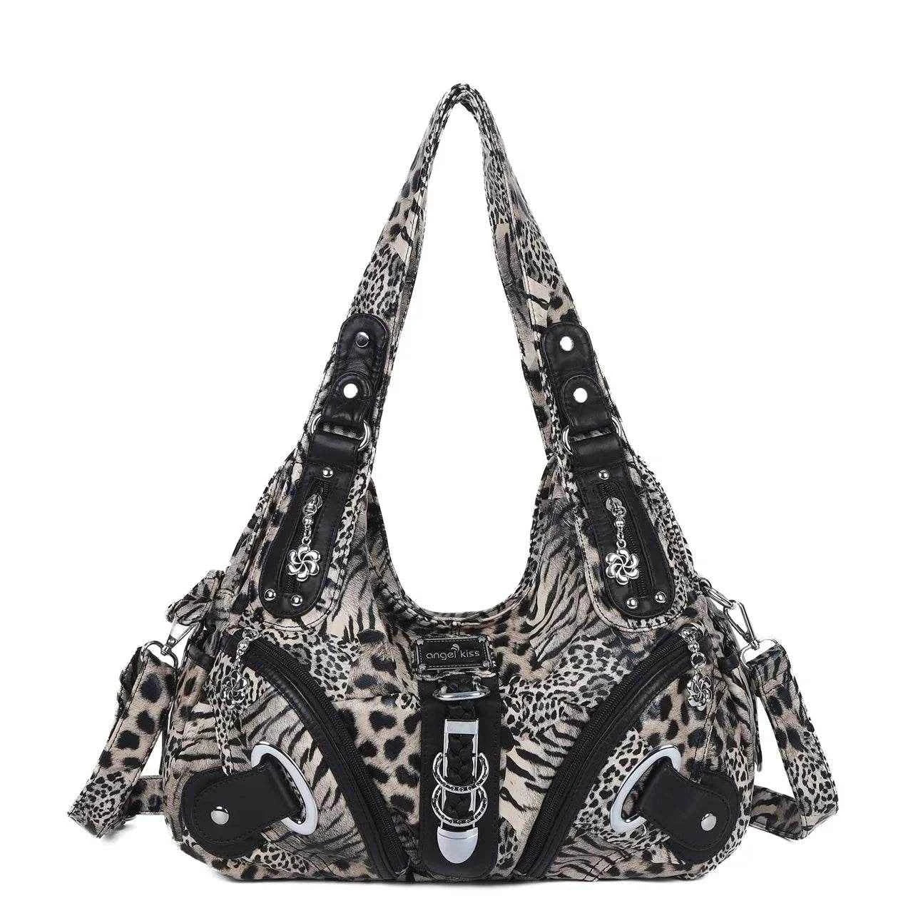 Angelkiss Women Handbags Leopard Bag Top-handle Handbag Fashion Satchel Dumpling Pack Shoulder Bag Tote Bag Hobos Large Purse