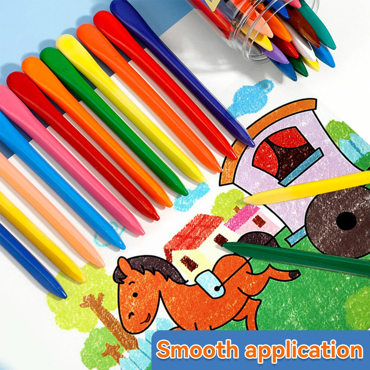 12-36 Color Kawaii Double-headed Triangle Crayon Children's Oil Painting Sticks Safe and Harmless Early Art Educational Supplies - Qoraheyhub