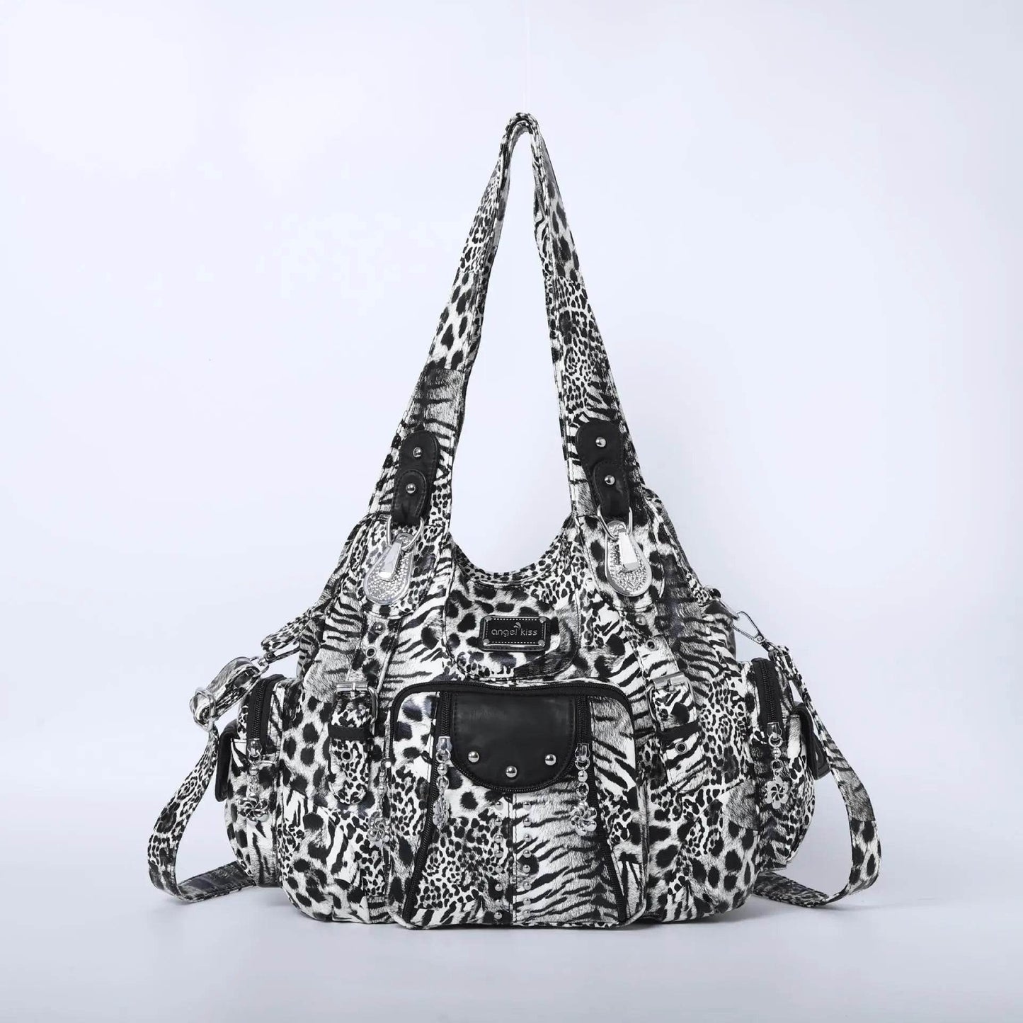 Angelkiss Women Fashion Handbags Large Shoulder Bags PU Leopard Handbag Satchel Big-capacity Shoulder Bag Phane Purse bolsa - Jewelrieshub - - jewelrieshub.com - Jewelrieshub -