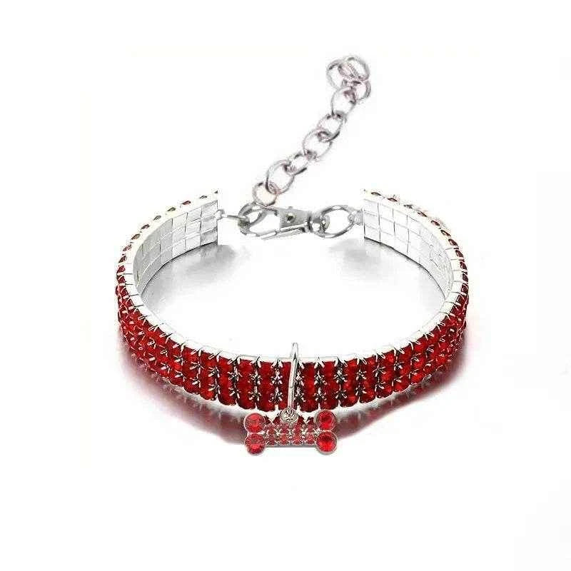 New Dogs Collar Puppy Neck Collar for Dog Rhinestone Jewelry Chihuahua Crystal Jewelry Adjustable Engraved Text Dog Collar GXQ08