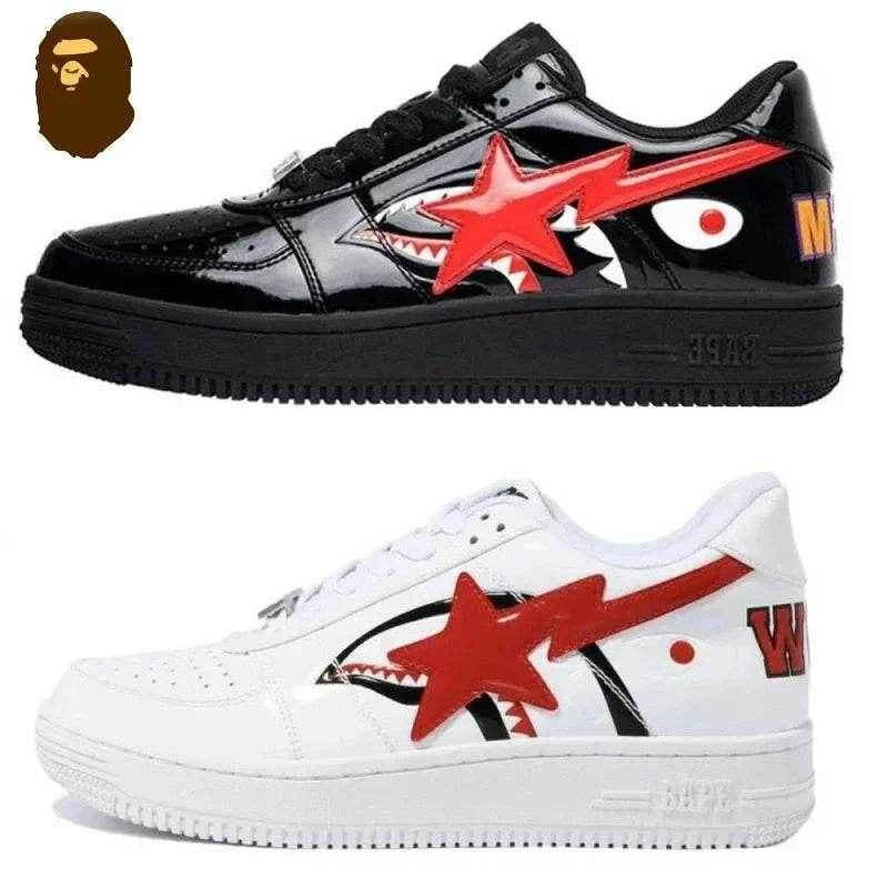 A BATHING APE Vibe BapeGoose Sports Sneakers Unisex Low STA Shark Sports Sneakers Low Outdoor Walking Shoes