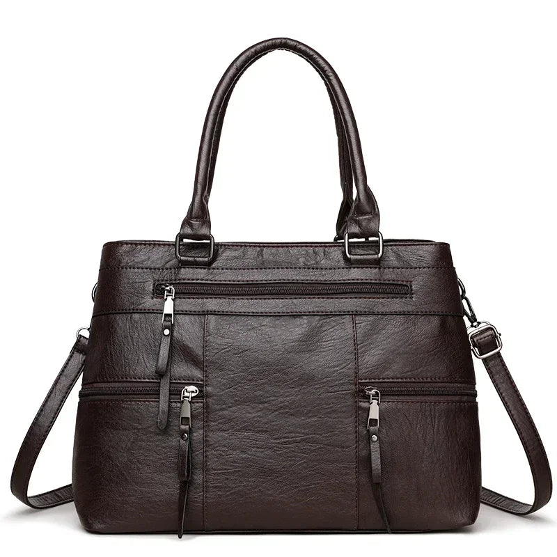Elegant Handbag for Women High Quality Leather Top-Handle Bags Purse Ladies Shoulder Crossbody Bag Large Casual Tote 2025 Hot