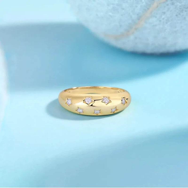 S925 Silver Gold Plated Ring Moissanite Ladies Wedding Engagement Fine Jewelry Jewelrieshub yellow gold color / 8 yellow gold color / 9 yellow gold color / 5 yellow gold color / 8-yellow gold color / 9-yellow gold color / 5-yellow gold color / 6-yellow gold color / 7-