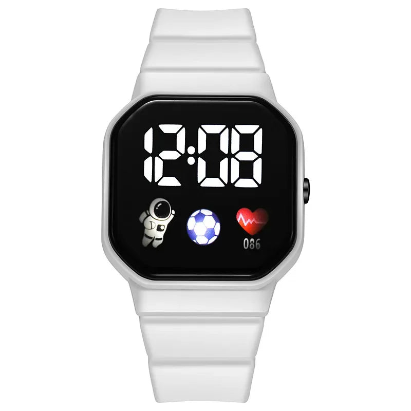 2024 LED Digital Watch For Kids Boys Girls Football Sports Watches Silicone Digital Watch Casual Childrens Electronic Wristwatch - Qoraheyhub
