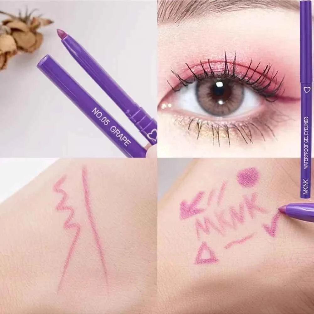 1/6Pcs 2 In 1 Eyeliner Lip Liner Gel Pencil Waterproof Long-lasting White Black Brown Easy Wear Eyeliner Makeup Eye Cosmetic