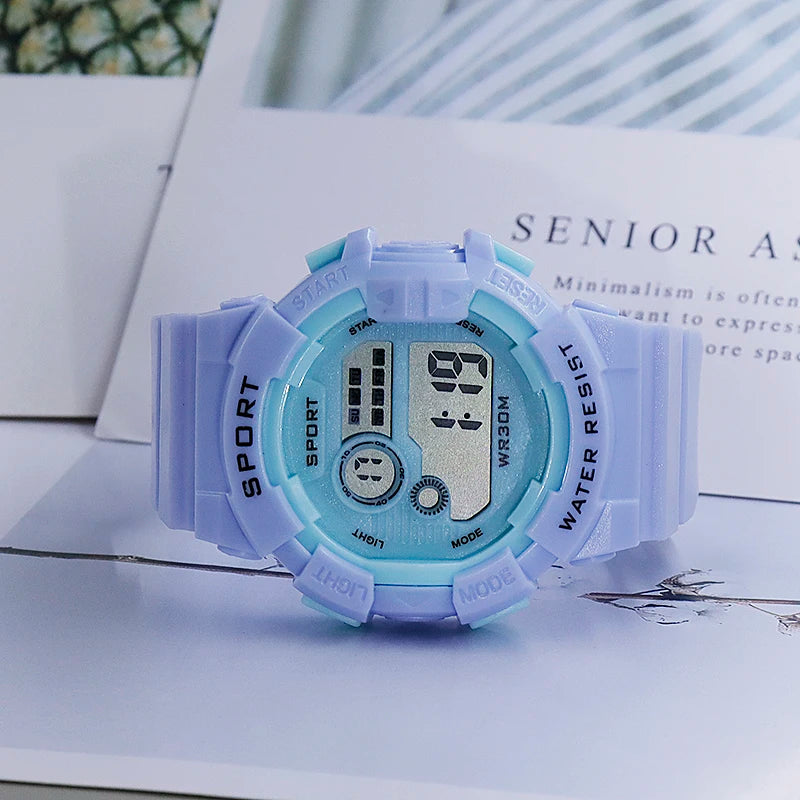 YIKAZE Kids Watches Fashion Luminous Waterproof Alarm Clock Watches Boys and Girls Student Smart Electronic Watch Gift - Qoraheyhub