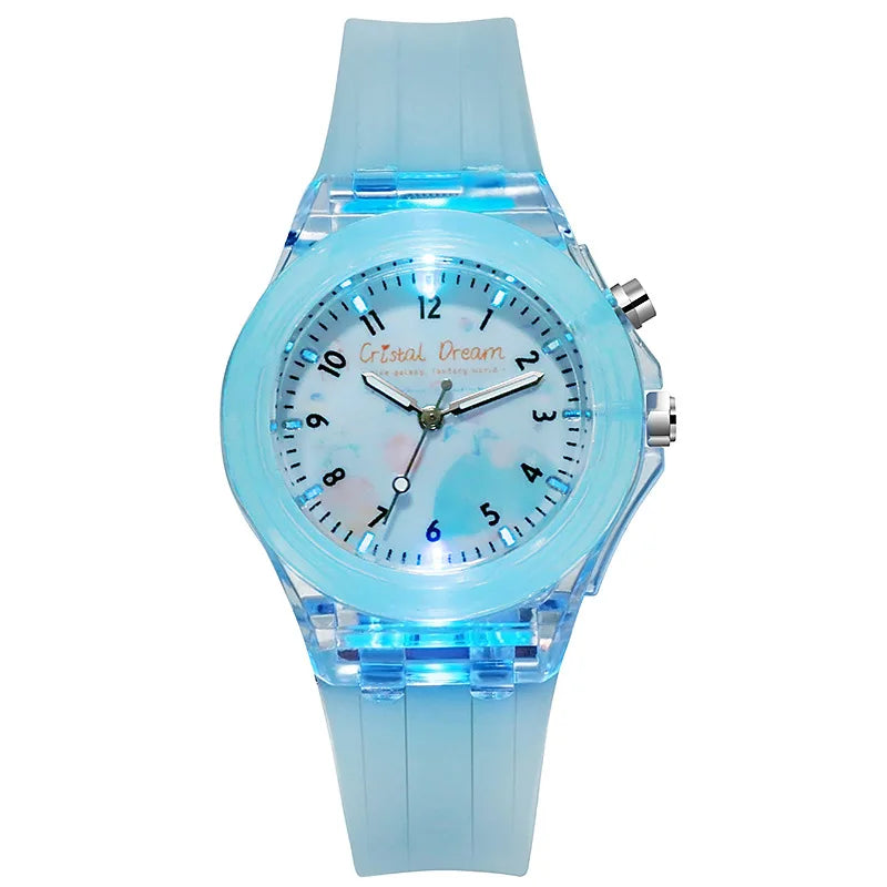 New Sport Kid Watches For Girls Boys Gift Personality Clock Easy Read Children Silicone Flash Quartz Wristwatches Reloj Infantil - Qoraheyhub
