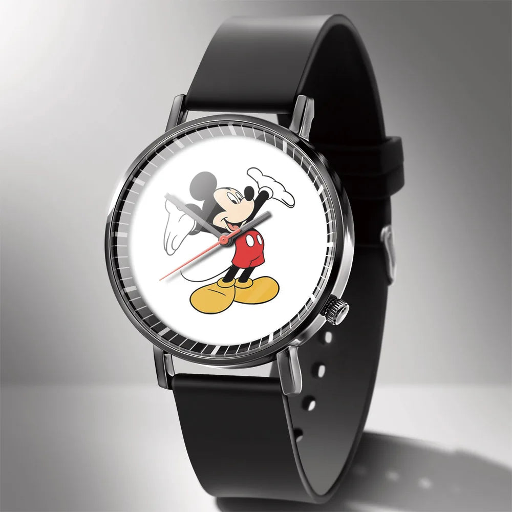 Disney Mickey Minnie Mouse Girl Boy Children's Kids Watch Women Cute Male Female Couple Wrist Watches Birthday Gifts - Qoraheyhub