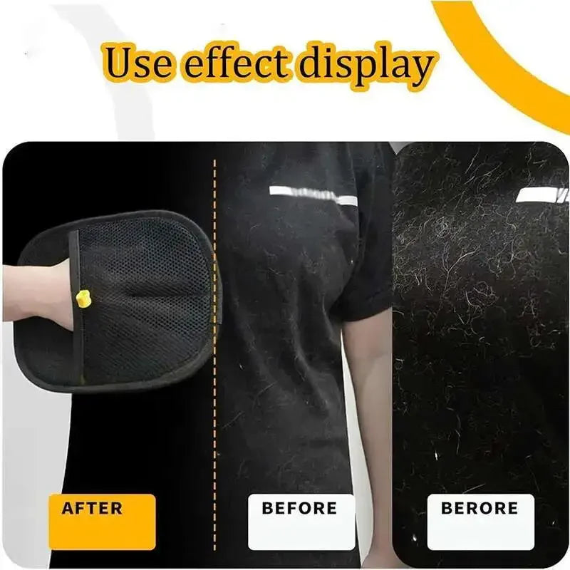 Pet Hair Removal Set Tool Reusable Static Removal Gloves Double-Sided Grooming Gloves Remove Dog Cat Fur Hair for Carpets Sofa - Qoraheyhub