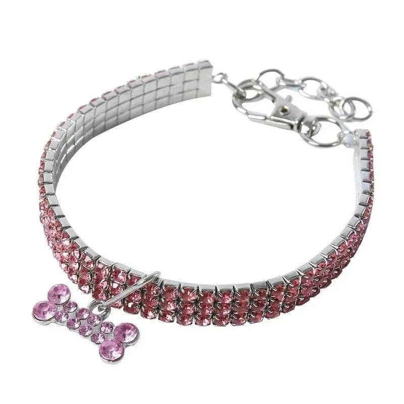 New Dogs Collar Puppy Neck Collar for Dog Rhinestone Jewelry Chihuahua Crystal Jewelry Adjustable Engraved Text Dog Collar GXQ08