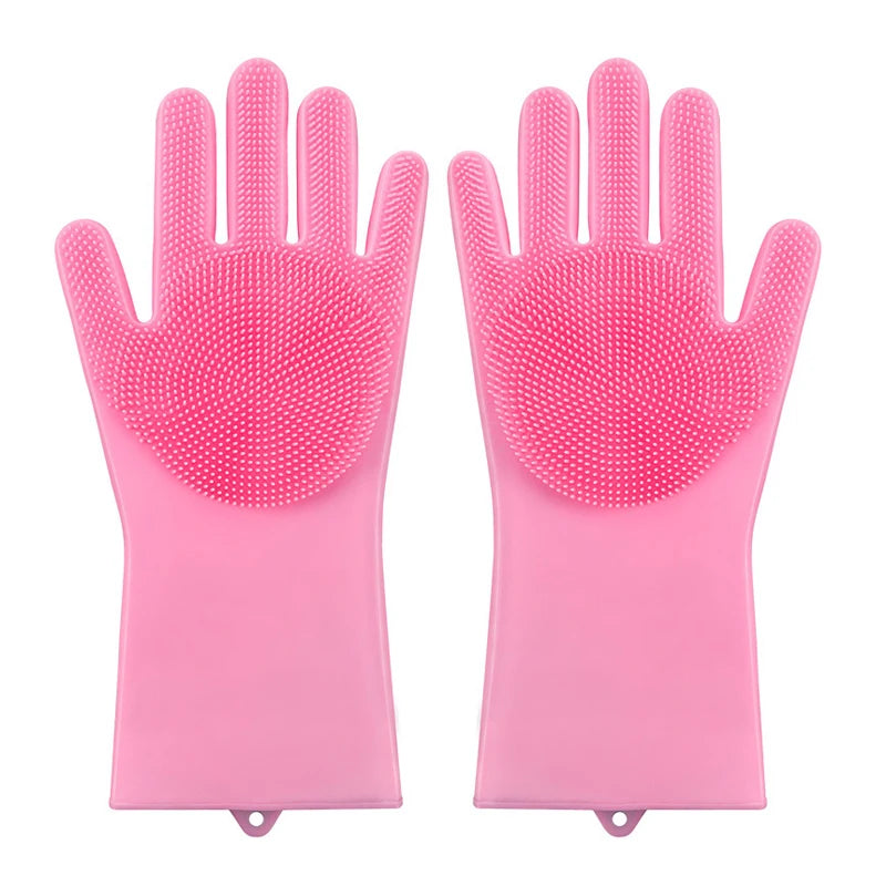 Pet Grooming Gloves Dog Cat Bathing Cleaning Glove Shampoo Scrubber Clean Soft Silicone Hair Removal Glove Hand Skin Protection - Qoraheyhub