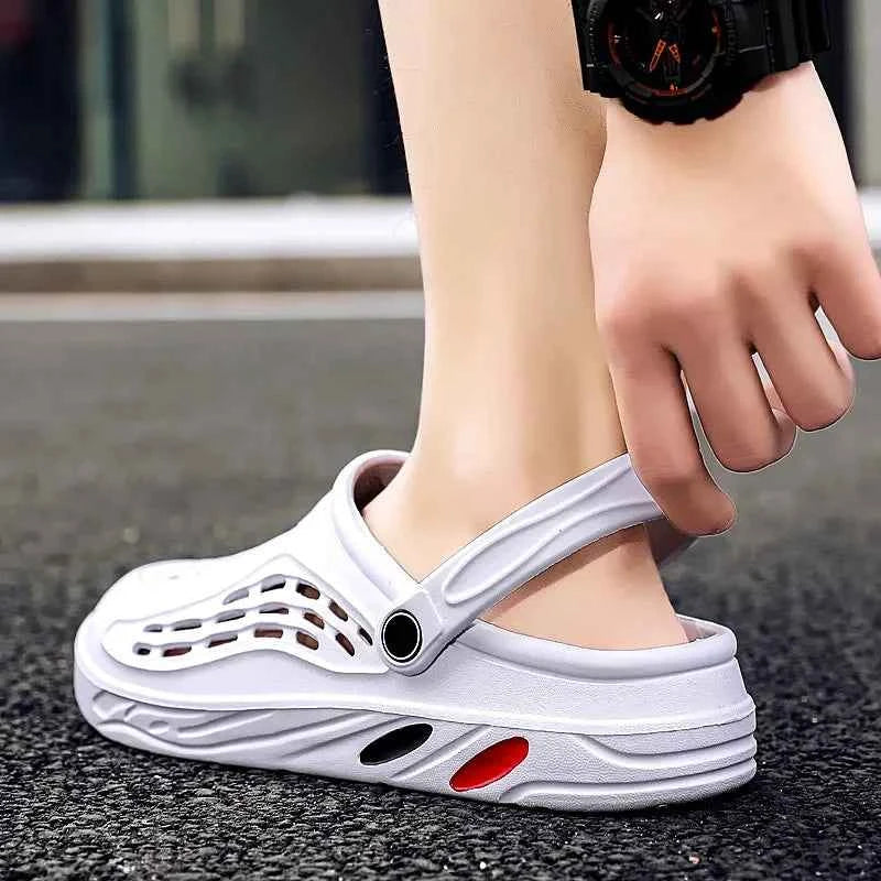 Men Sandals Lightweight Casual Shoes EVA Soft Sole Hole Shoes Plus 49 Clogs Outdoor Beach Falt Slippers Garden Shoes