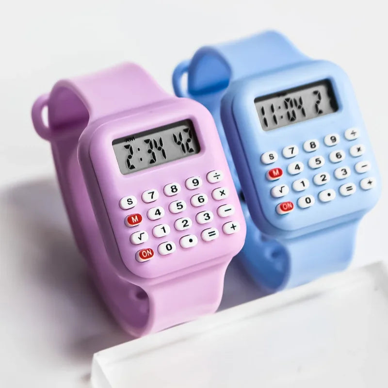Creative Kids Watch Cartoon LED Digital Watch Calculator Function Sports Electronic Watch for Boys Girls Kids Student Gift Clock - Qoraheyhub