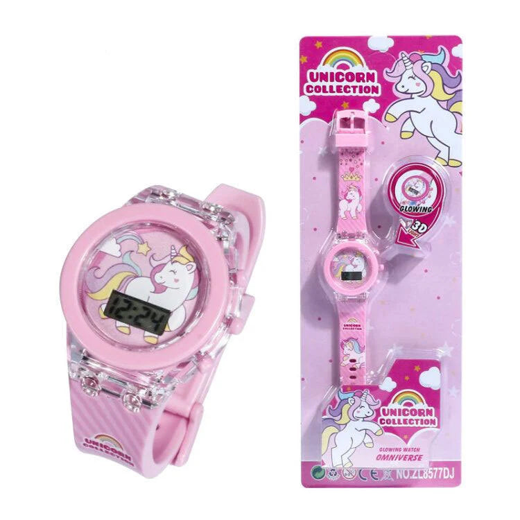 Flash Light Spiderman Kids Watches For Boys Cartoon shark Mickey Children Watch Girls Student Digital Clock Gifts Toy - Qoraheyhub