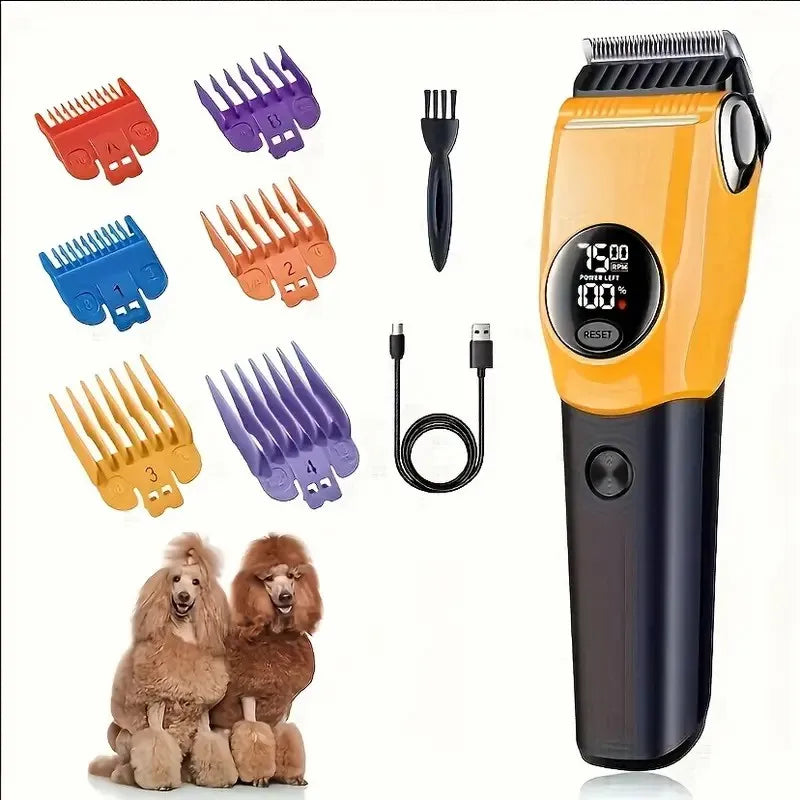 Pet Clipper Professional Dog Hair Trimmer Cat Grooming Shaver 7500/min LED suitable for large, medium, and small pets Trimmers - Qoraheyhub
